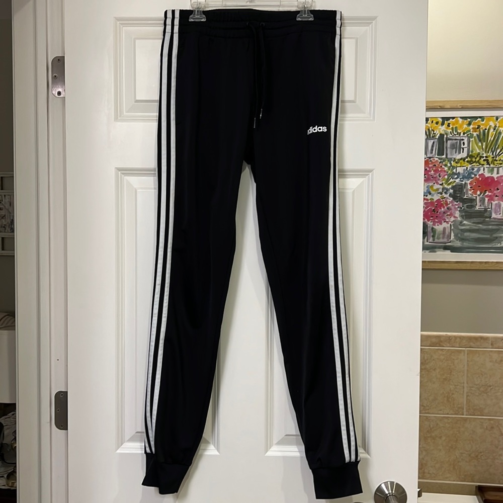 Adidas Black Joggers with Stripes